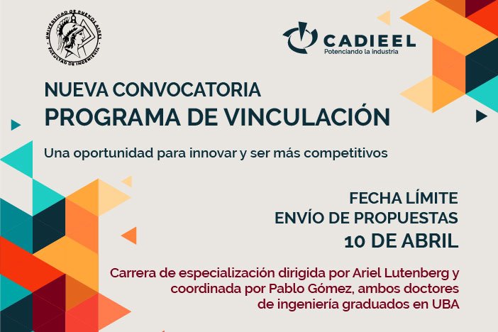 NUEVA CONVOCATORIA - Programa de Vinculación entre Empresas y Estudiantes del Posgrado de Sistemas Embebidos de la <a href="/IngenieriaUBA/">FIUBA</a>. ¡Una oportunidad para Innovar y ser más competitivos!. ACTIVIDAD SIN COSTO. Más info: bit.ly/2V1Jlxe