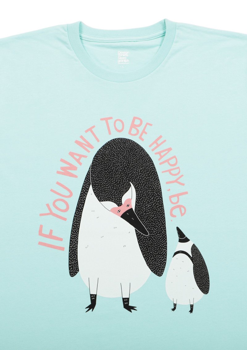 ট ইট র グラニフ 新作tシャツ ハッピー ペンギン 幸せになりたいのなら なりなさい ペンギン親子の会話をイラストで表現しました グラニフ T Co 56vowalwcw