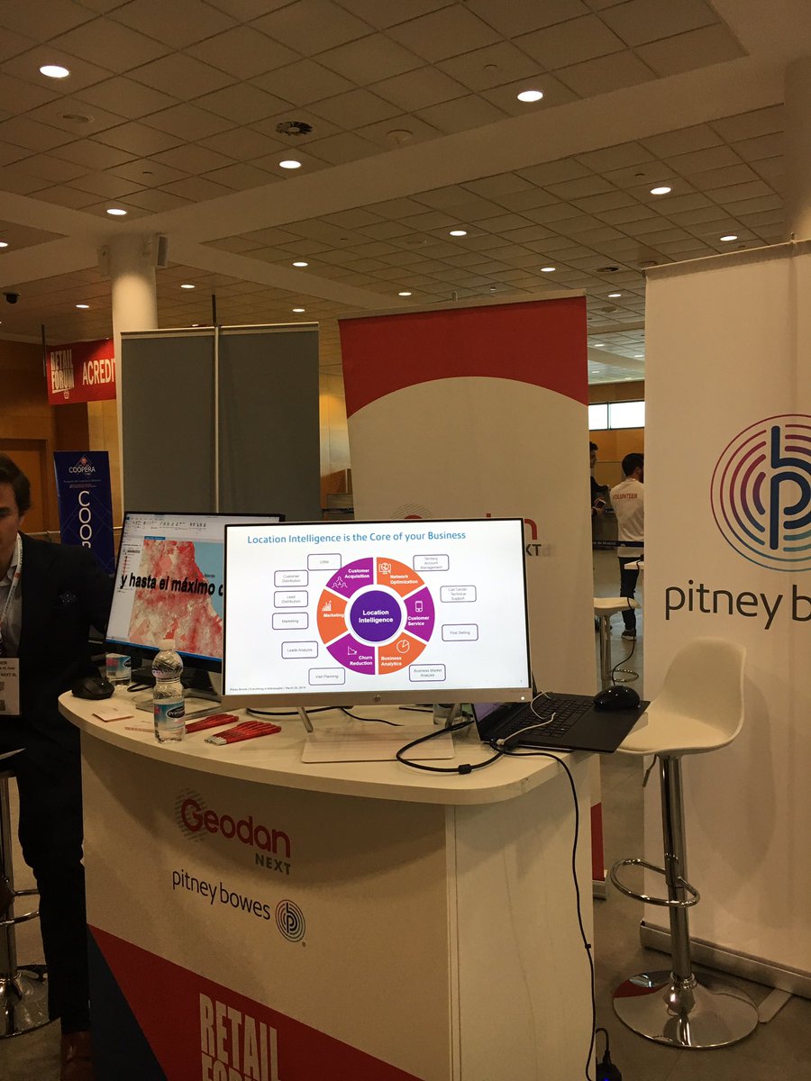 mmodima's tweet photo. #RetailForum Madrid 2019
Come to visit us #PitneyBowes #locationanalytics #locationdata #spectrumspatial #retail #pbemp https://t.co/0hqaRJydwS