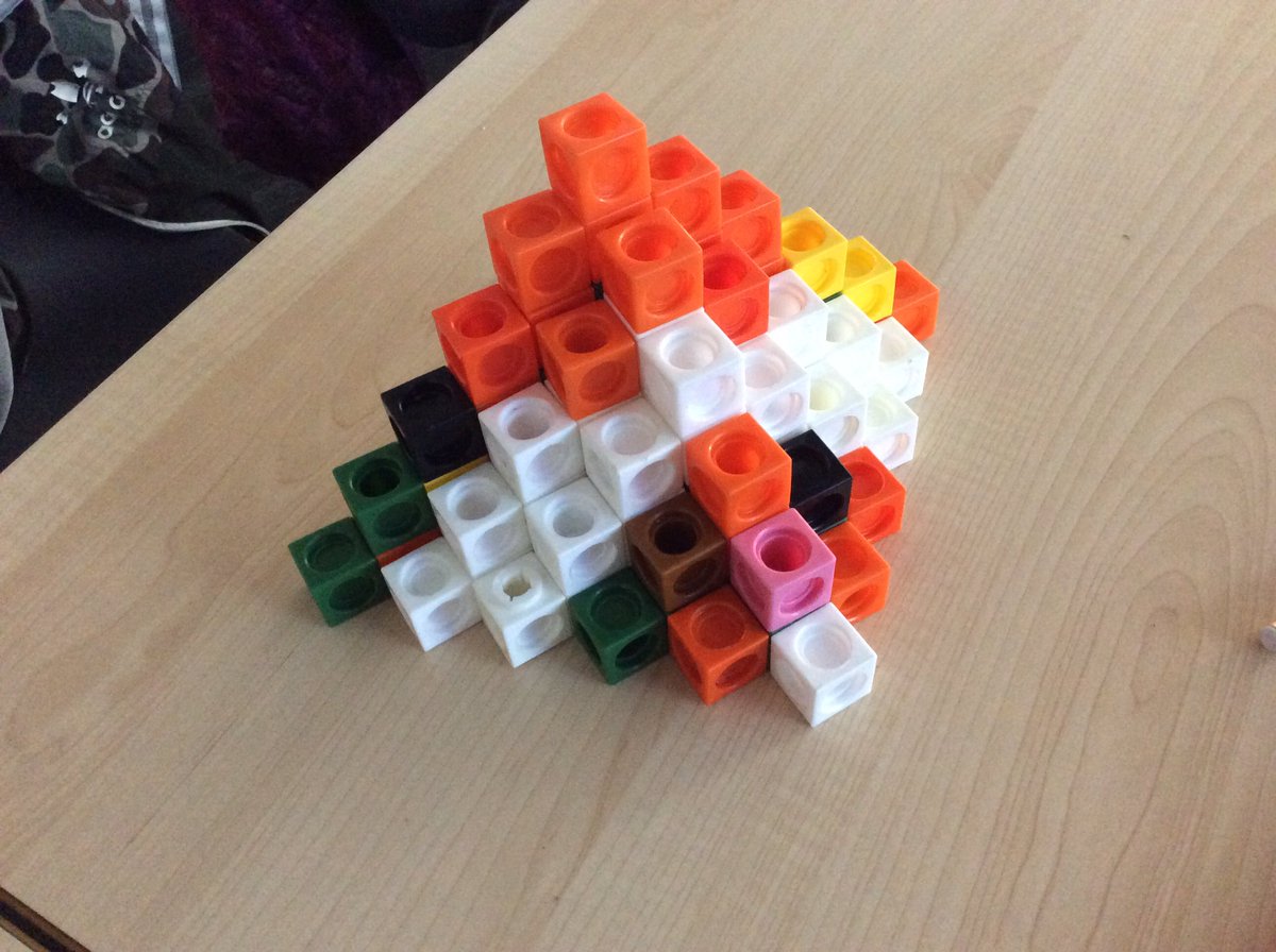 ForAcadMaths's tweet photo. Miss T’s 1G “playing” with blocks spotting patterns and generalising results #buildingblocks #mathspractical https://t.co/keSuRP6wu9