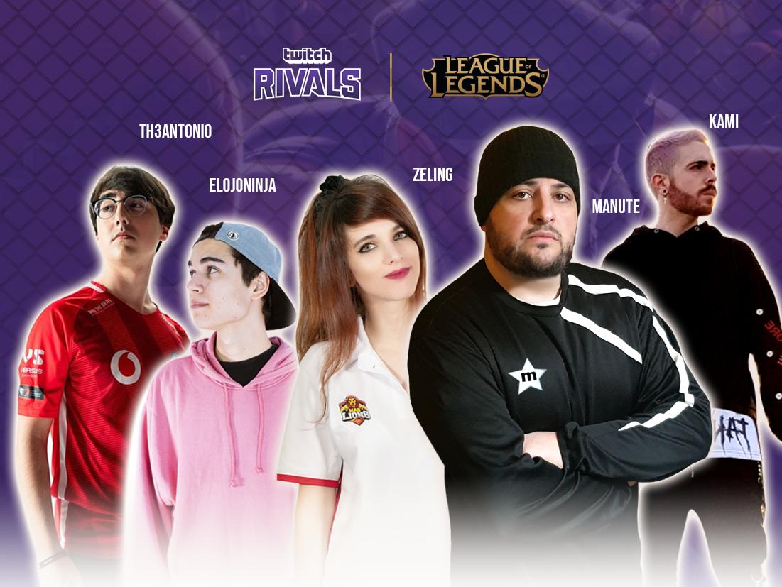 lol_es's tweet photo. ¡VAMOS! Este es el equipo que representará a nuestra región en el próximo Twitch Rivals EU. @Th3AntonioGG, @ElOjoNinja, @ZeIing, @manutegaming y @CarritosKami lucharán por clasificarse en el Road to TwitchCon EU que arrancará el 3 de Abril https://t.co/YbYR9Zev3Z

@TwitchES 💜 https://t.co/PM2SCvZc9Y
