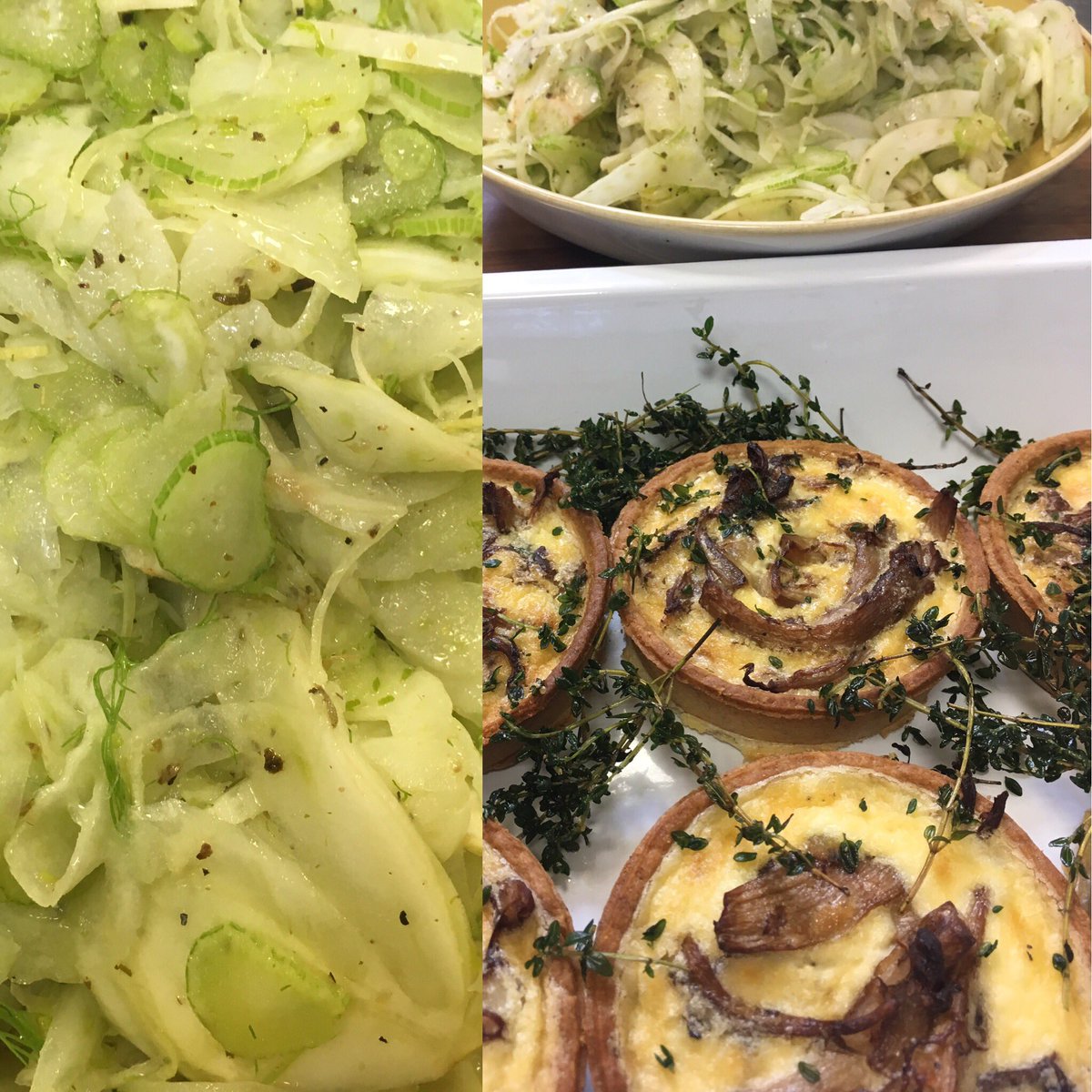 MarlenaLigocka's tweet photo. #homemade Roast Mediterranean or grey oyster mushroom tarts, served with shaved fennel &amp; lime 🥗 
@TomlinsonCentre @AngelHillFood https://t.co/QCD2seM4ia