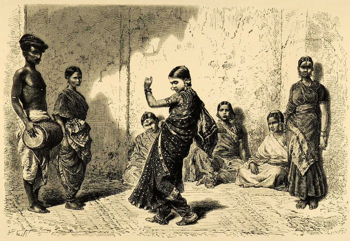  #Nautch girls,  #Bombay," from The Graphic, 1875accompanying artist is standing!  http://columbia.edu 