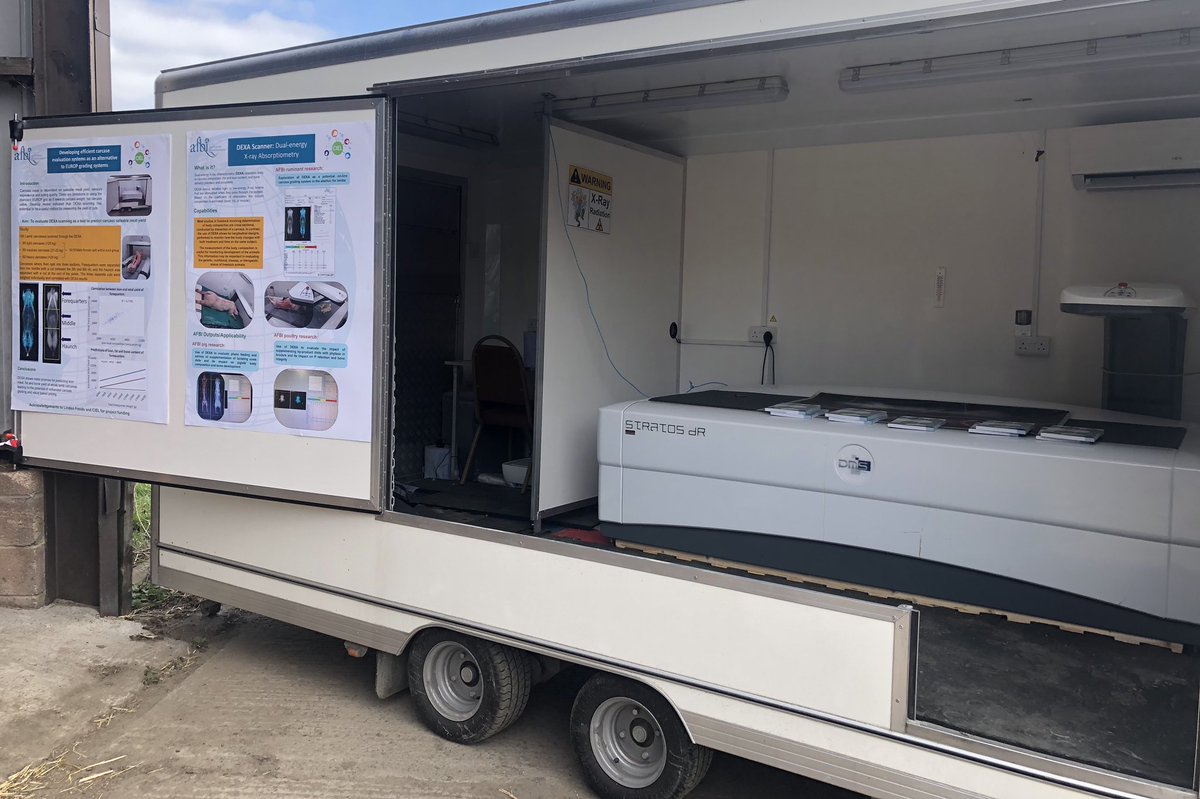 simondocvet's tweet photo. @AFBI_NI’s @dmcconnell0 flies flag for #NorthernIreland expertise in #precision #grassland management applied to the #dairy herd at @innovateuk #livestock event at Cockle Park Farm as members of @CIELivestock1 - also an opportunity to showcase DEXA scanner! #AgriTechIsGREAT 🐮 https://t.co/3KEXAxmgnS