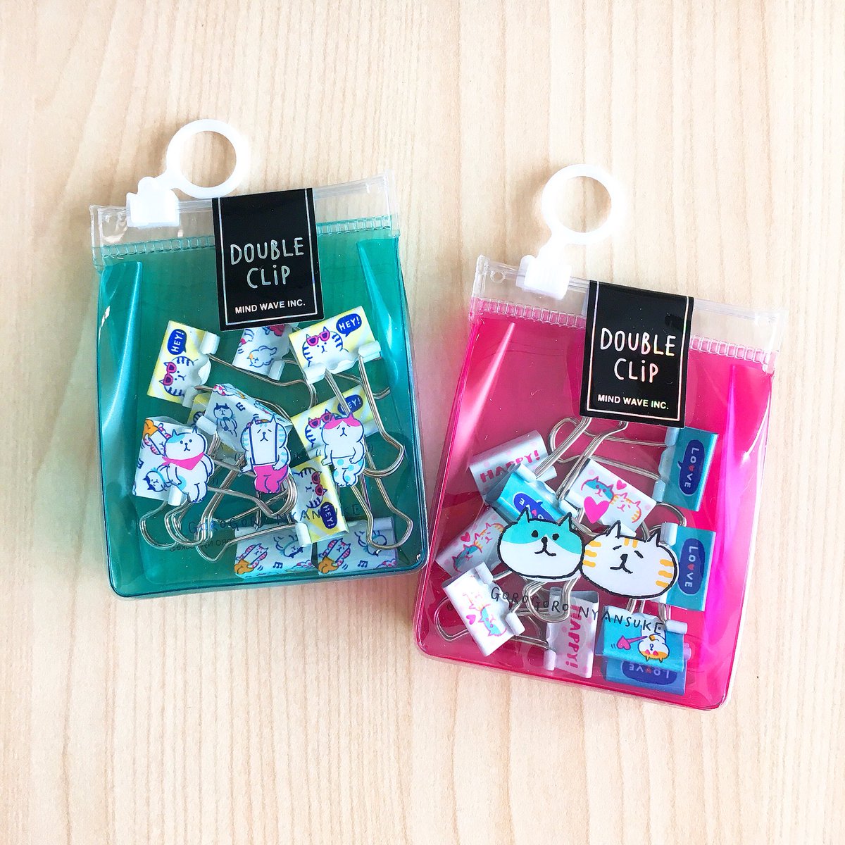 ごろごろにゃんすけ 公式 ダブルクリップ 480 税抜 ラブリーポップなデザインで 年度末 新生活の書類整理も楽しく 使い終わったあとは小物入れにもなりますよ ㅅ ごろごろにゃんすけ Gorogoronyansuke マインドウェイブ Mindwave 村里