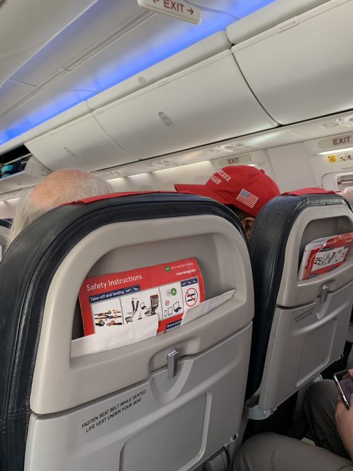 A wild MAGA hat appears! Hoooooly shit you guys, do I use glare, seatkick, or bag to the face while exiting