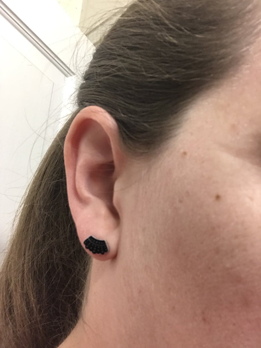 crystoannielib's tweet photo. Proud to be a JCTA Rep today at Frankfort for the last legislative day. Wearing my RBG dissent collar earrings for extra power.  #RedForEd #RBG #red4rights @JCTAKY https://t.co/XA7jUdoG0U
