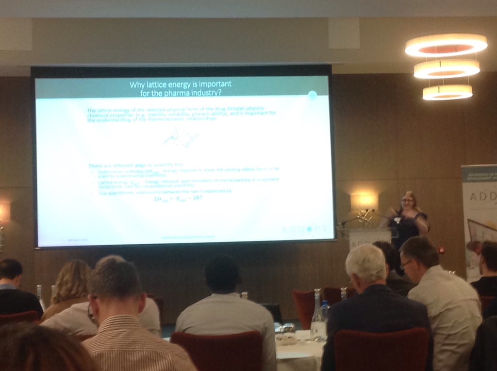 ADDoPT_Project's tweet photo. Machine learning to predict lattice energy - cross-industry collaboration overcoming the data gap for a useful early indicator of API solubility @ADDoPT_Project @HartreeCentre Rebecca Mackenzie #DigitalDesignShowcase https://t.co/sqUkS0BvAH
