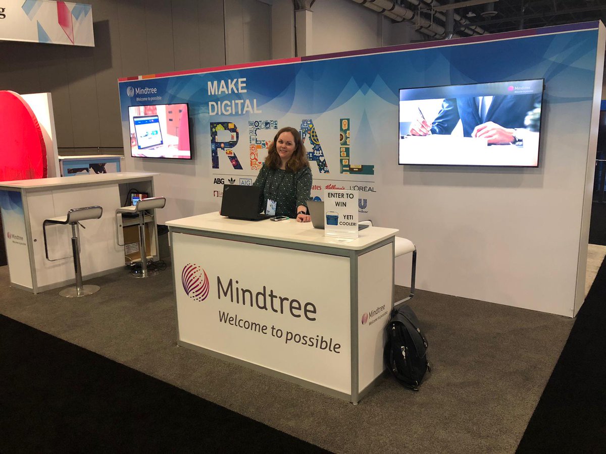 agiledk's tweet image. Mindtree booth in full swing. Ready to #makedigitalreal. #adobesummit2019