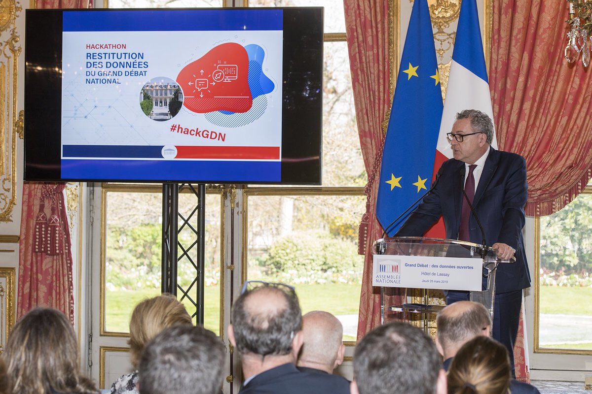 JeanMarieFIEVET's tweet photo. Je participais ce matin à la présentation des projets lauréats du #hackGDN par @RichardFerrand. Des outils concrets et forts utiles à la compréhension des attentes des citoyens exprimés dans le #GrandDebatNational https://t.co/Pa7Nq0EXqQ