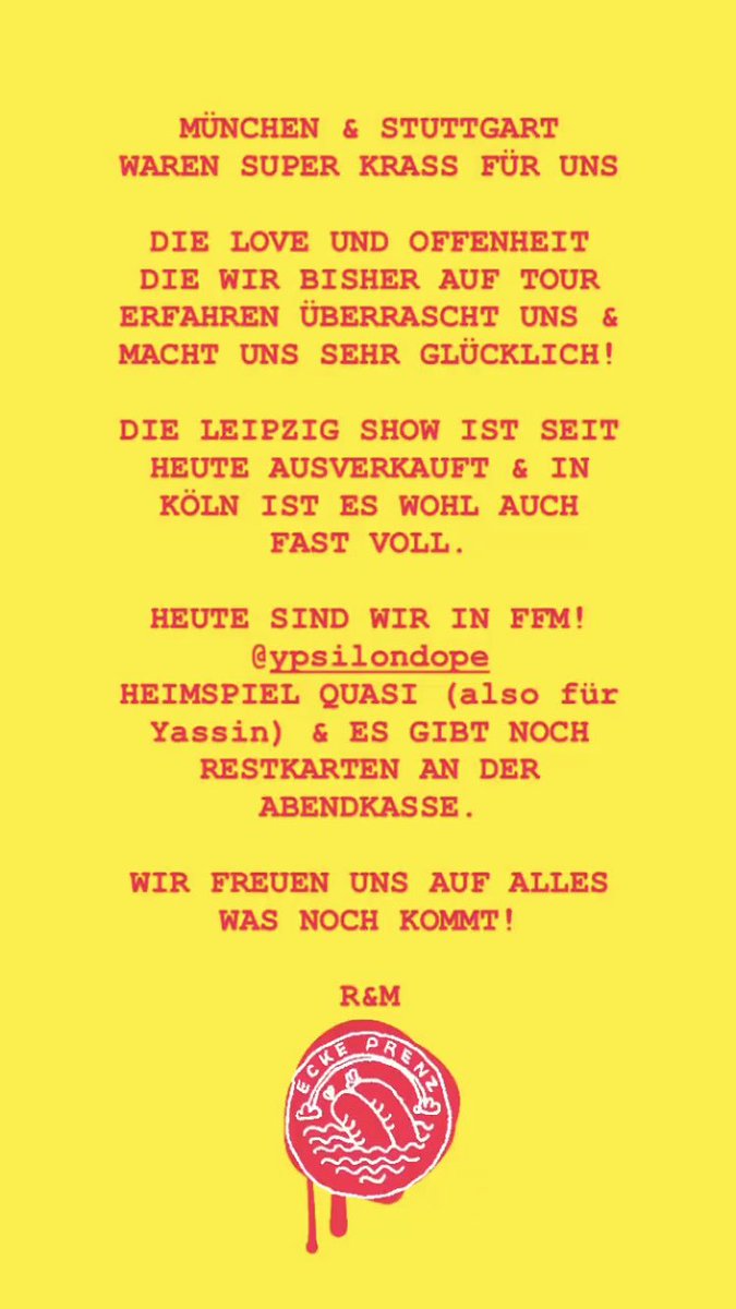 EckePrenz's tweet photo. Danke München &amp; Stuttgart ✨ https://t.co/LsgGy05Iso