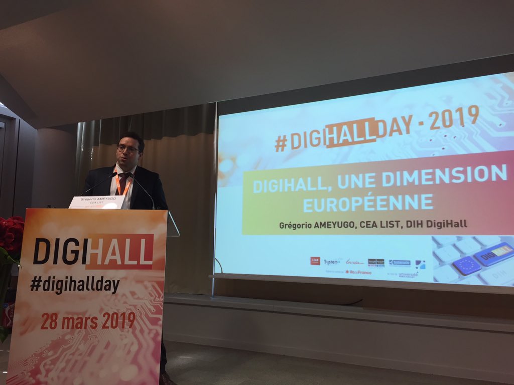 T_Louvet's tweet photo. #Digihall at the heart of the #DIH vision for Europe with cherry on the cake @EITManufactur presented by @GregorioAmeyugo @CEA_List Keep calm and join the DIH https://t.co/9NwKK5iPmm