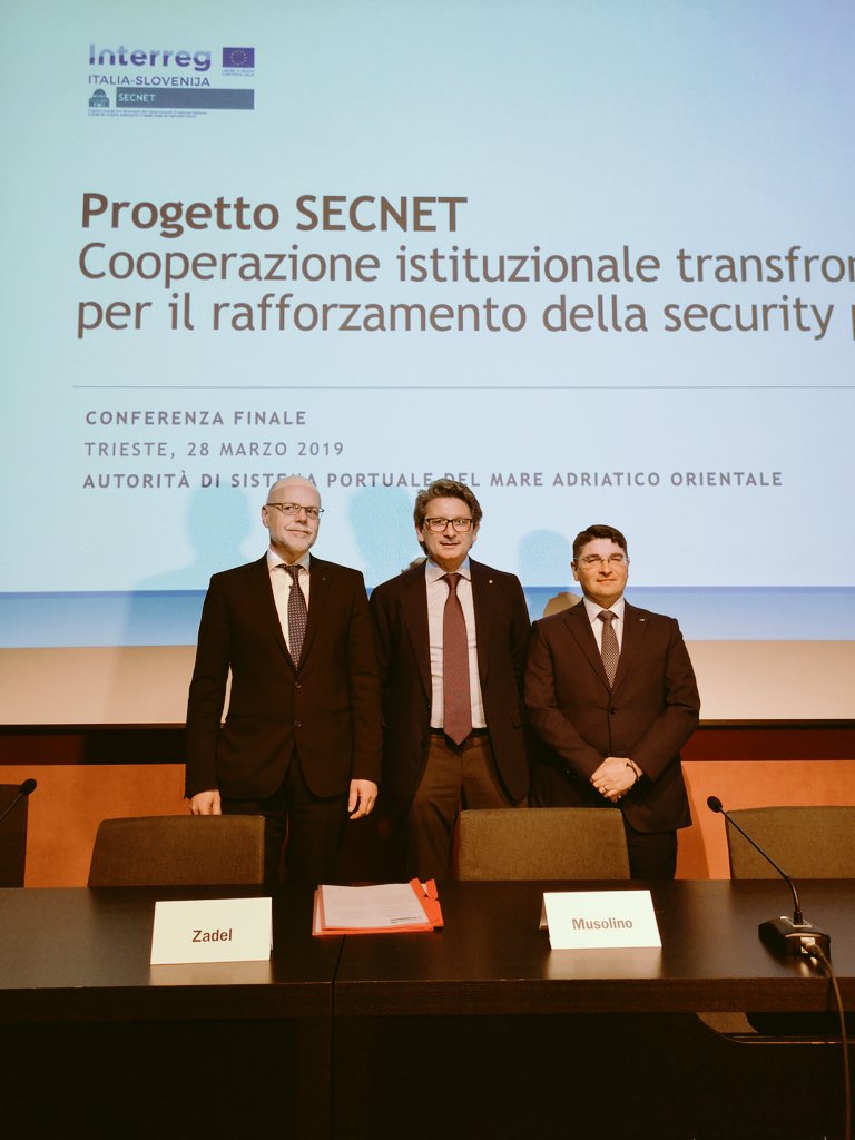 SecnetProject's tweet photo. 🗣️ The ports of @lukakoper @PortodiTrieste &amp; @PortOfVenice signed the joint Protocol for permanent cross-border cooperation on #portsecurity in the North Adriatic
.
.
.
@CEI_Secretariat @InterregITASLO
#CyberSecurity #maritimepolicy https://t.co/uuwIsDanGj