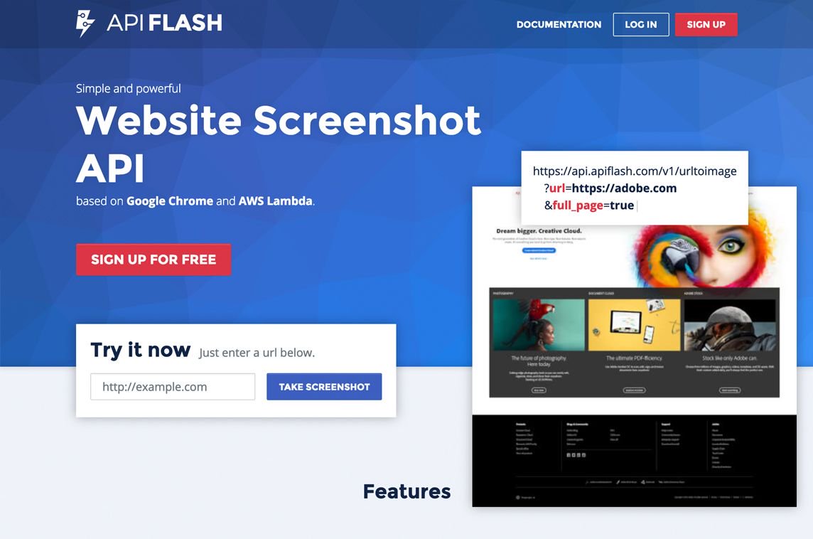 Screenshot API <a href="/apiflash_com/">ApiFlash</a> is using Vue.js for many parts of their service 🙌 - madewithvuejs.com/apiflash