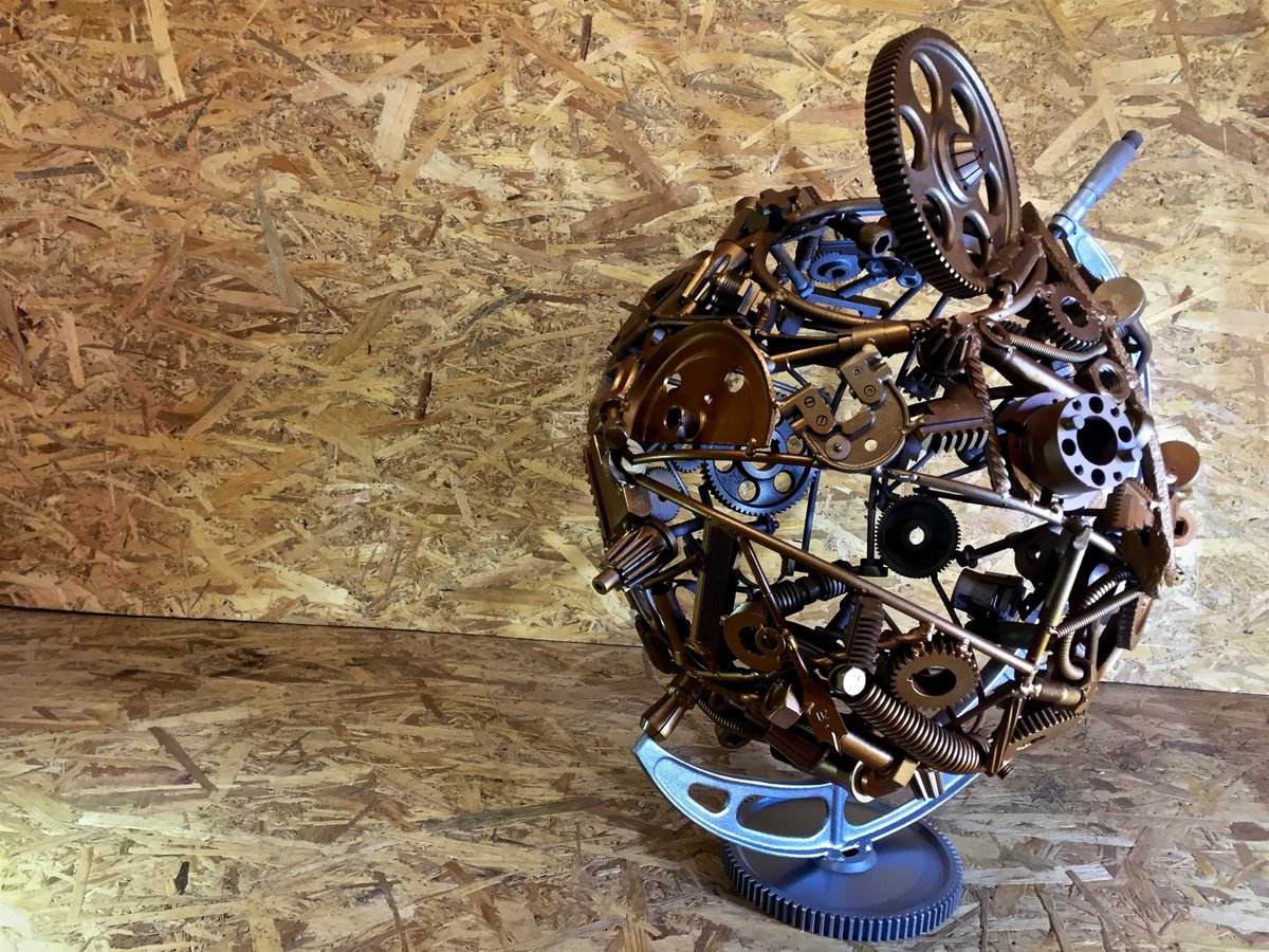 Engineers Globe Sculpture
Buy Here -etsy.me/2SdLRCl

#IndustrialDesign #InteriorDesign #Sculpture #Sculpitect #Engineering #ArtAndDesign #Architecture #Fabrication #FabShop #Steampunk #Upcycling  #Maker #UKMade #Metalwork #DGregoryDesign #DanielGregoryDesign
