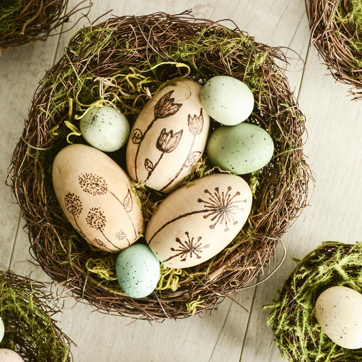 Wood Burned Easter Eggs