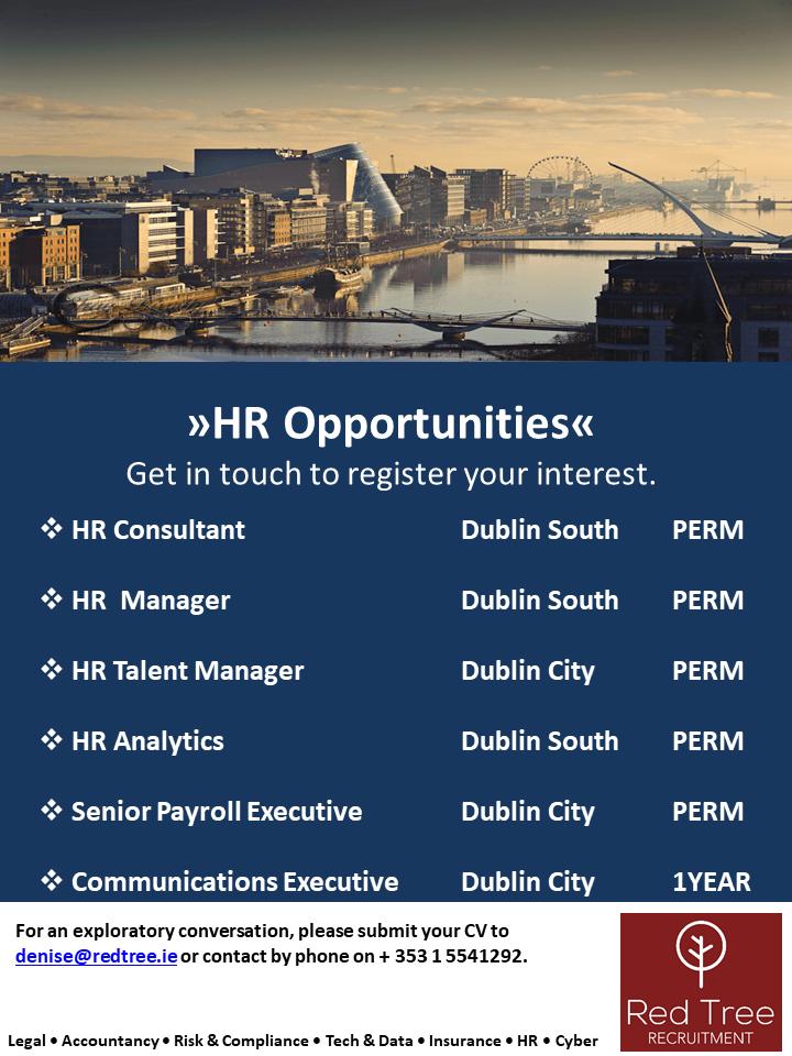 redtreesocial's tweet photo. New and exciting HR roles live at the moment - get in touch with Denise Grant for further details! 

https://t.co/HmgdVNDcIf

#HR #HumanResources #HRjobsDublin #jobfairy #DublinJobs https://t.co/Coi5V51N3E