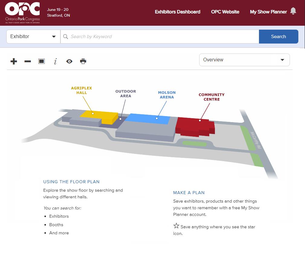 OntPorkCongress's tweet photo. Interactive floor plans are available online at https://t.co/22oGZlvCLx for the 2019 #OPC June 19-20 in #StratfordON

Explore the show floor by searching and viewing different halls. 

Plan your experience with a free My Show Planner account. https://t.co/7MB5nji1RD