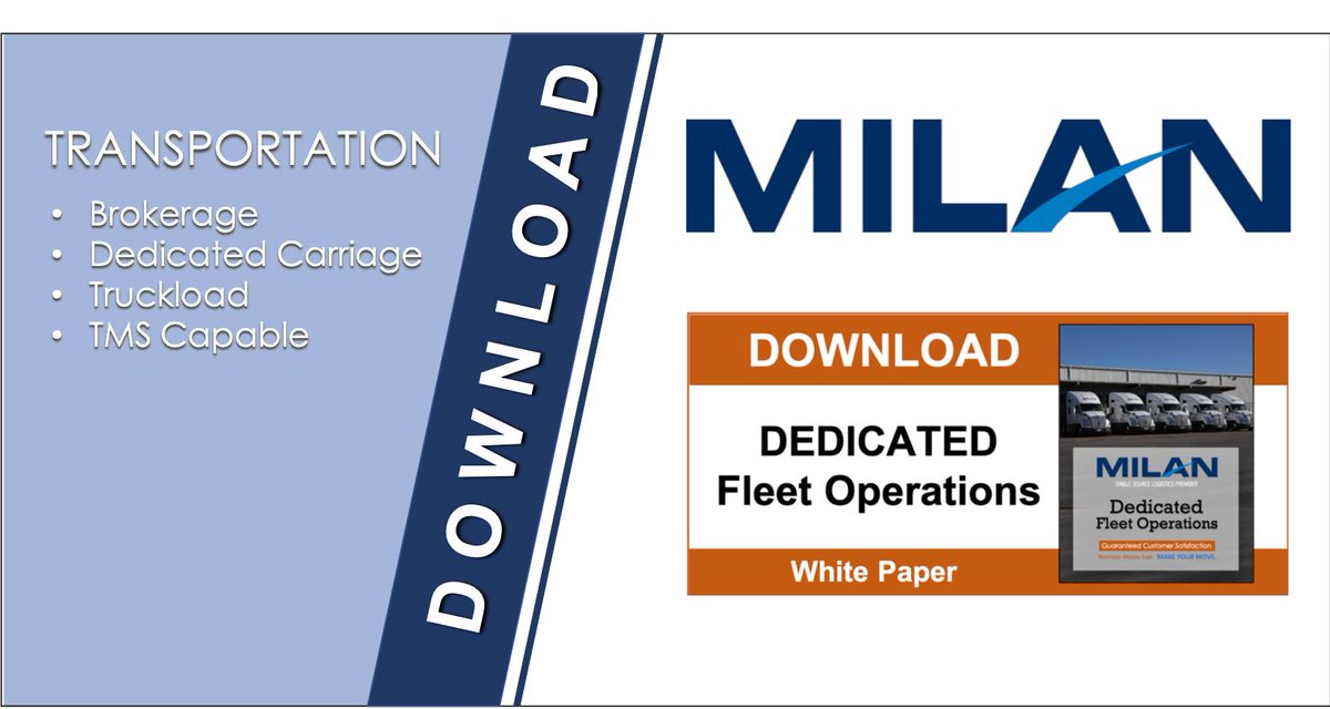3PLMILAN's tweet photo. Dedicated trucking options can provide flexibility in your delivery schedules, create capacity and ensure customer satisfaction. Are you interested in knowing more? READ UP: https://t.co/tBFfv2K67t #DedicatedFleet https://t.co/lYyND42XYk