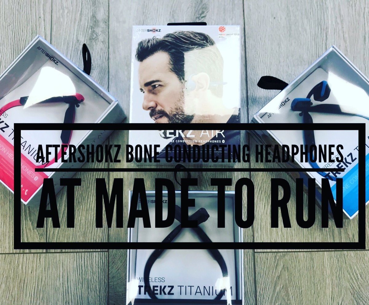 made_to_run's tweet photo. And finally Aftershokz Bone Conducting Headphones. Trekz Air and Trekz Titanium wireless headphones that let you enjoy your music wirelessly while being able to hear your surroundings while out on a run. #aftershokz #trekzair #trekztitanium #boneconductionheadphones @AfterShokzUK https://t.co/kAz6jkR64p
