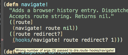 borkdude's tweet photo. Wrong arity detected in using a function from a different namespace. In my editor without a backing REPL process.

https://t.co/sQPnp0XizD https://t.co/CKMhuvHuXW