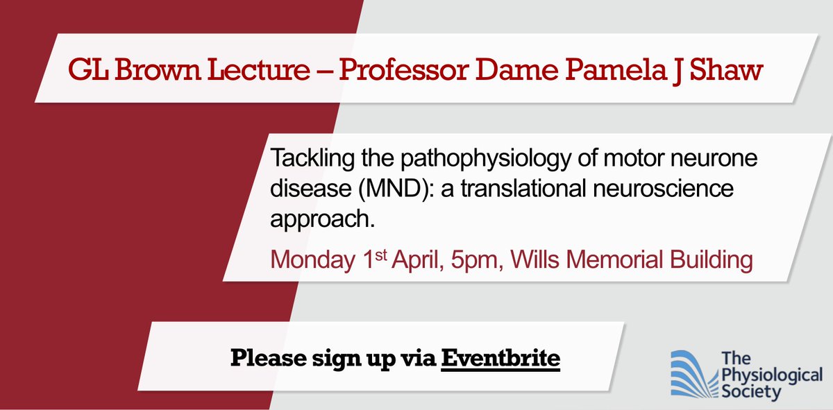 UoBrisPPN's tweet photo. Please come to this talk by Prof Pamela Shaw on Motor Neuron Disease 1st April 5pm at @wills_memorial  @BristolNeurosci @physoc @BrisUniEvents @engage_bristol https://t.co/pRjEjmEukp
