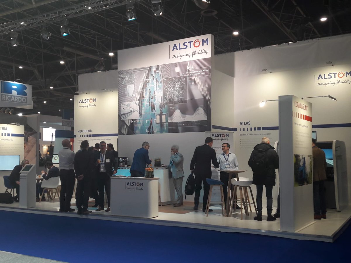 Alstom's tweet photo. Hello from @railtecheurope ! We were delighted to showcase our ATO simulator to @SvVeldhoven from @MinInfraWaterNL. Discover  our ERTMS solution, HealthHub, Mastria, our PrimaH4, Coradia iLint @Aptis_Alstom &amp; @Station__One on booth 2.002 ! https://t.co/cDKKh1Q0Tp   #RailTech2019 https://t.co/gfETCjutOO