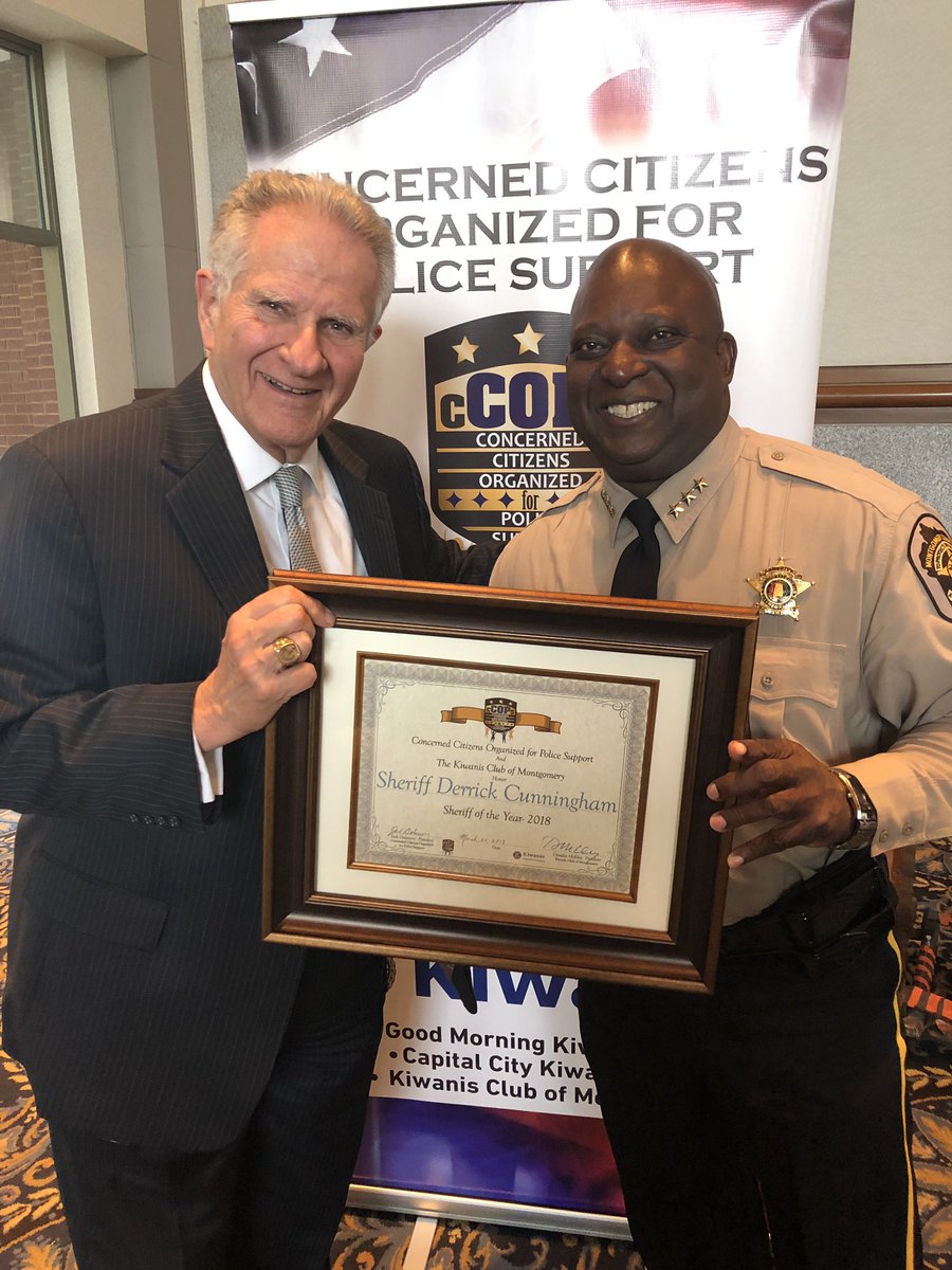 DougDistrict5's tweet photo. Alabama Sheriff of the Year Derrick Cunningham was honored at the Kiwanis Club meeting on Tuesday. Proactive, innovative law enforcement makes for a safer county! #Mymgmcounty https://t.co/AfYCaBWowi