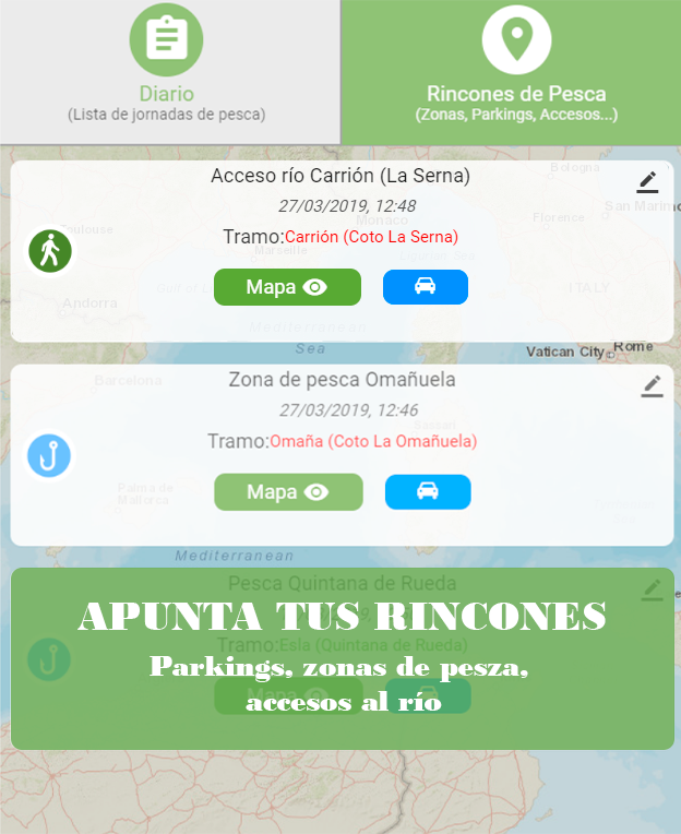 clicandfish's tweet photo. 🐟🎣 ¿Quieres recordar todas tus jornadas de pesca? 🐟🎣

¡Tenemos lo que necesitas! Ahora podrás ver todas tus jornadas y rincones de pesca en "Mi diario".

Guarda lo que necesites, modifícalo o consúltalo con un sólo click, dónde y cuándo quieras.

¡Nos vemos en los ríos! https://t.co/UsM7IzgisR
