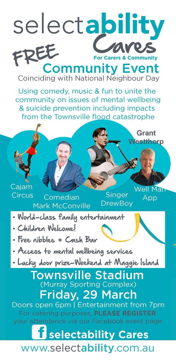 TownsvilleSPN's tweet photo. JOIN IN #Townsville - Friday Night ! 😊 in the lead up to this Sunday's National @NeighbourDay keeping #TownsvilleStrong
A presentation by men's mental health champion and #WellMan creator Grant from the Men's RC
#WhateverItTakes Expand your #MateSpace ! #Strategy7 CAP https://t.co/w1ugRk5hxe