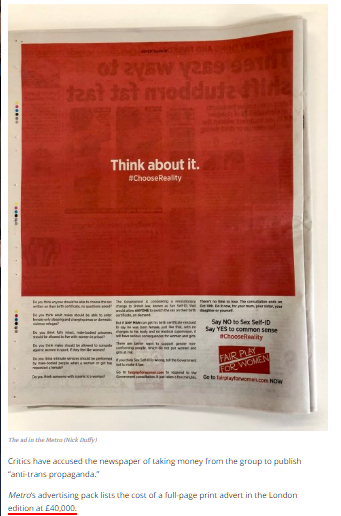 Also Fairplay for women, are on the list, and have spent extravagant amounts of money on full page ads, some estimated to cost £40k.10/?