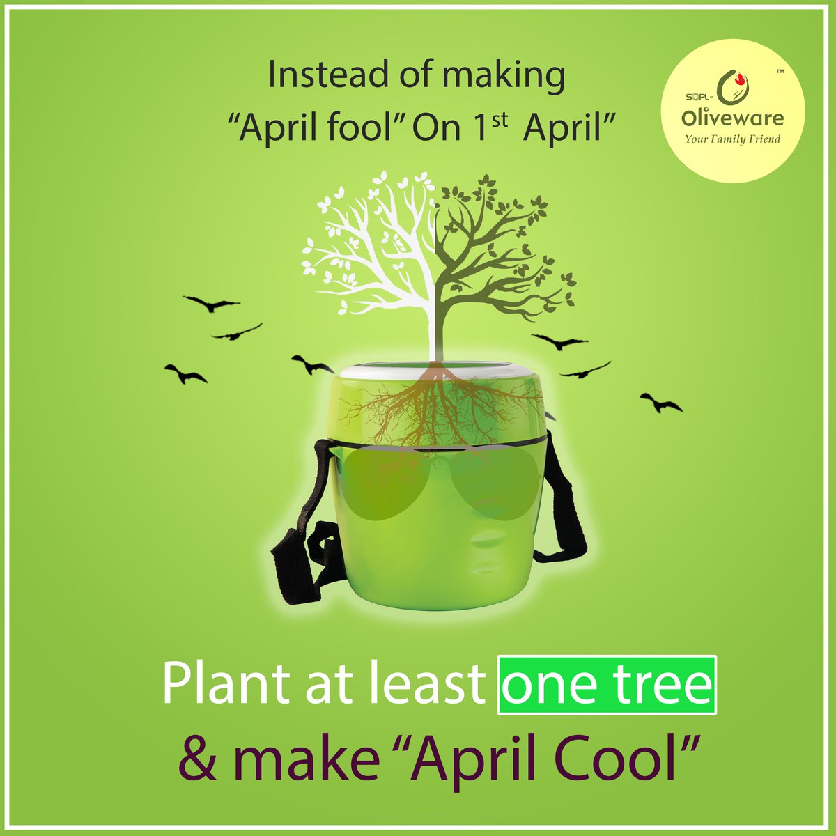 olivewareindia's tweet photo. Instead of making "April fool" on 1st April. Plant at least one tree &amp; make "April cool" with Oliveware.

https://t.co/zR7moNawMK

#gogreen #savetrees #feelfresh #oxygen #saveenvironment #coolapril #cool #oliveware #livehealthy #healthyvibes https://t.co/uDuy8ZHevZ
