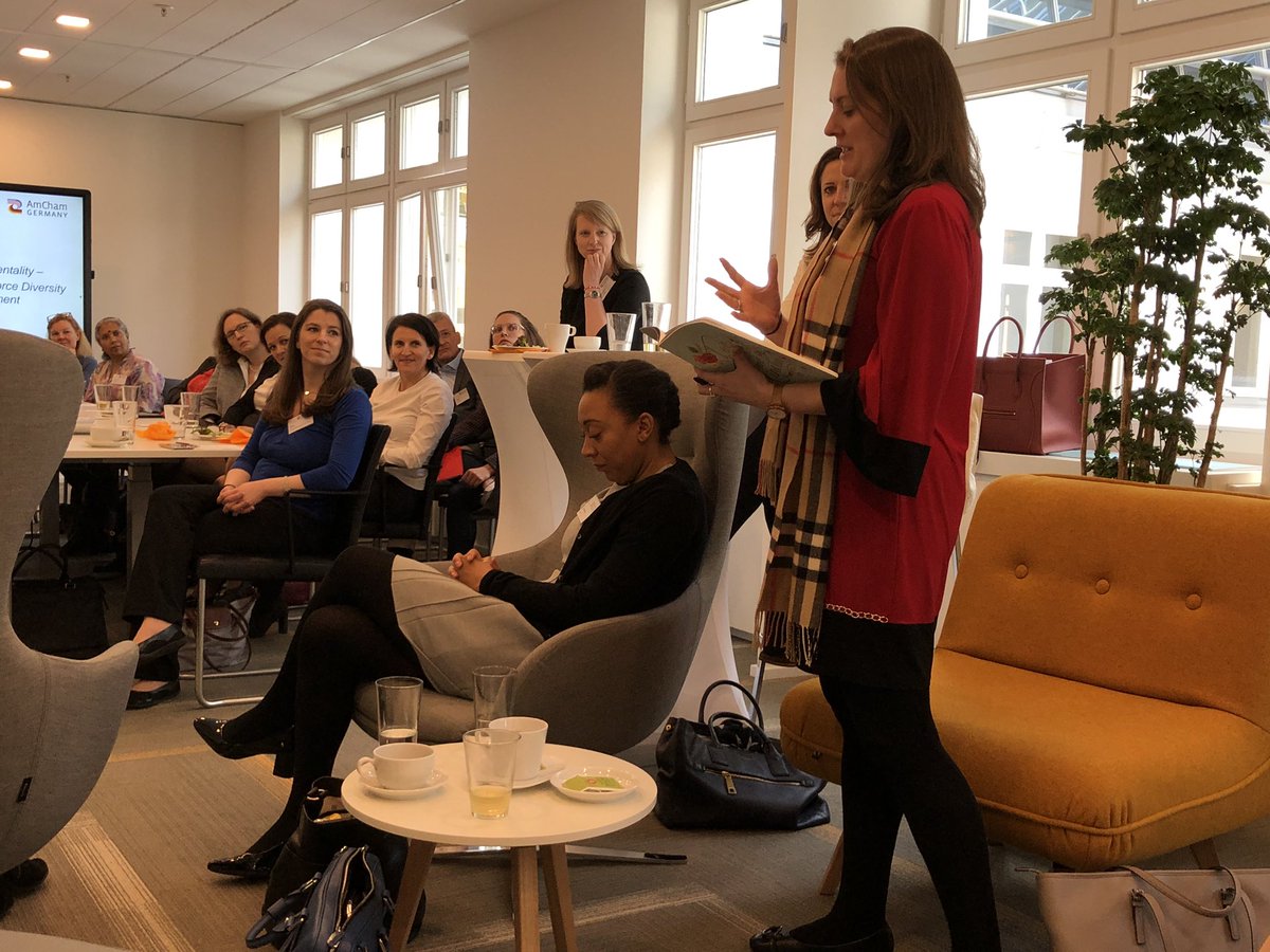 EMetzen's tweet photo. Wow, huge women power at AmCham Germany: We are super proud to host Lorraine Hariton, CEO of Catalyst, and Sylvia Rothblum of Warner Bros. for a talk about diversity #AmChamGermany #diversity #womenpower https://t.co/Zd1u690Gna