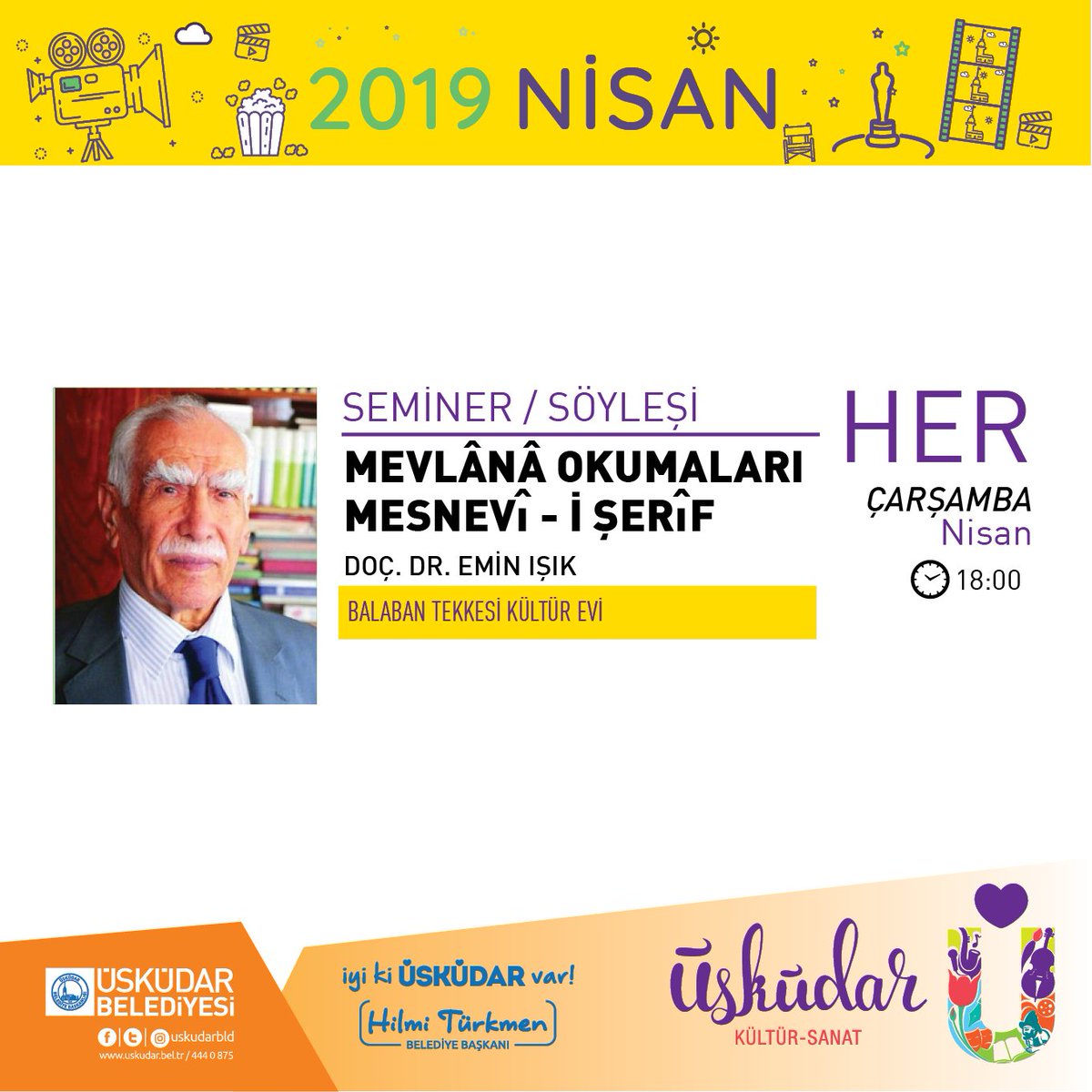 Nisan ayında Balaban Tekkesi Kültür Evi'nde her hafta düzenlenecek seminerimiz.
<a href="/uskudarbld/">Üsküdar Belediyesi</a> <a href="/hilmiturkmen34/">Hilmi Türkmen</a> <a href="/BalabanTekkesi/">BalabanTekkesi</a>