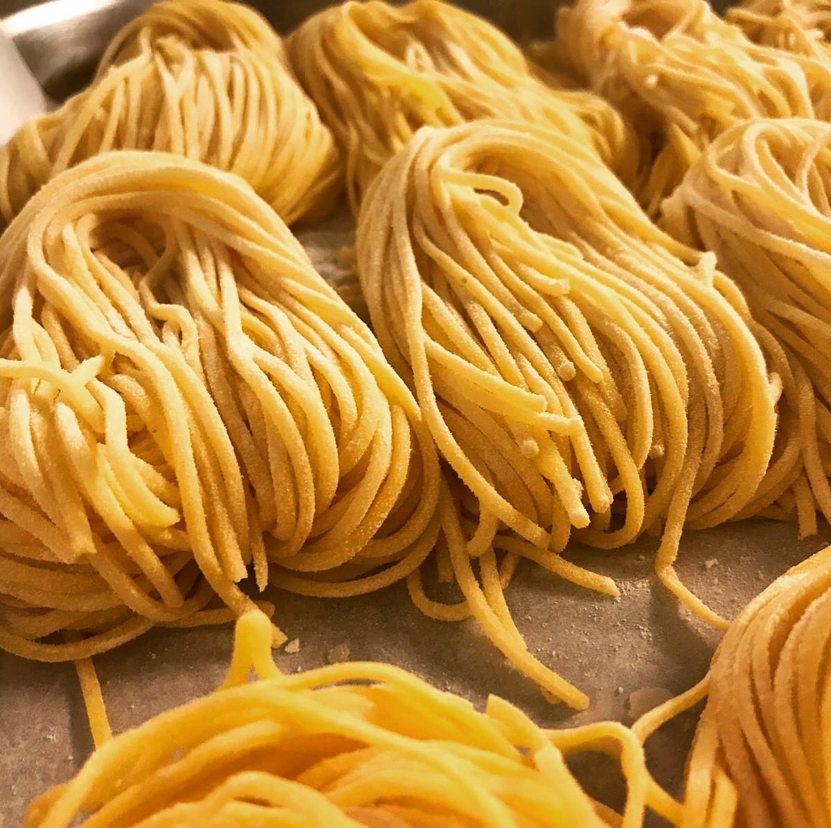 BlandfordCompt's tweet photo. Tagliolini - handmade this morning for today’s service @BlandfordCompt #pasta #fresh #homemade #Marylebone https://t.co/r5CLa9Wk1w