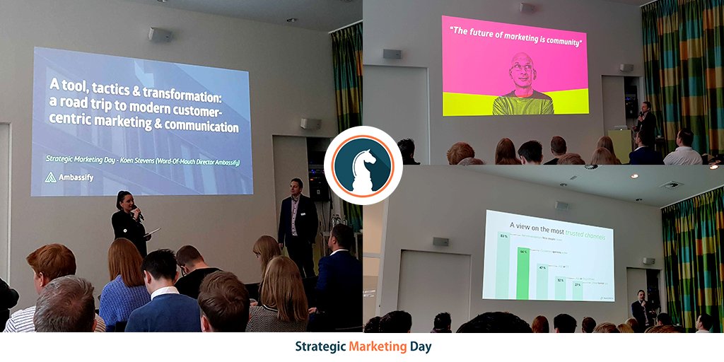 Ambassify's tweet photo. Glad to have @E_KON represent Ambassify on stage at the first edition of the Strategic Marketing Day 2019! #smdayBE
Theme: "Tools, Tactics & Transformation - Modern Marketing Demystified" https://t.co/yjkmvQmawP
#marketingstrategy #strategicmarketing #modernmarketing https://t.co/WqfEuVoYI0