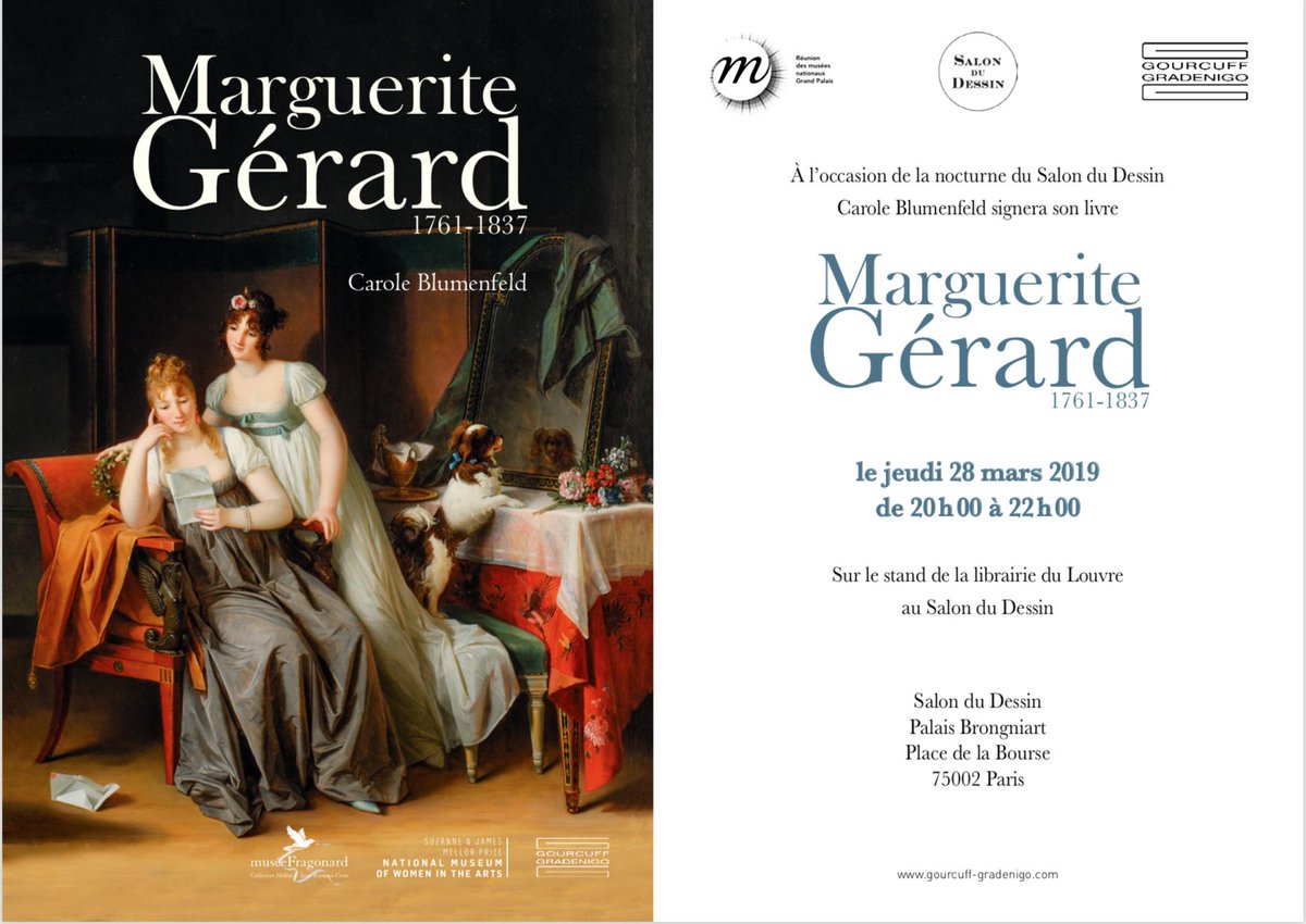 J'ai le plaisir de vous retrouver ce soir à partir de 20h au <a href="/Salondudessin/">Salon du Dessin</a> pour une signature de #margueritegerard sur le stand de la librairie du <a href="/MuseeLouvre/">Musée du Louvre</a>