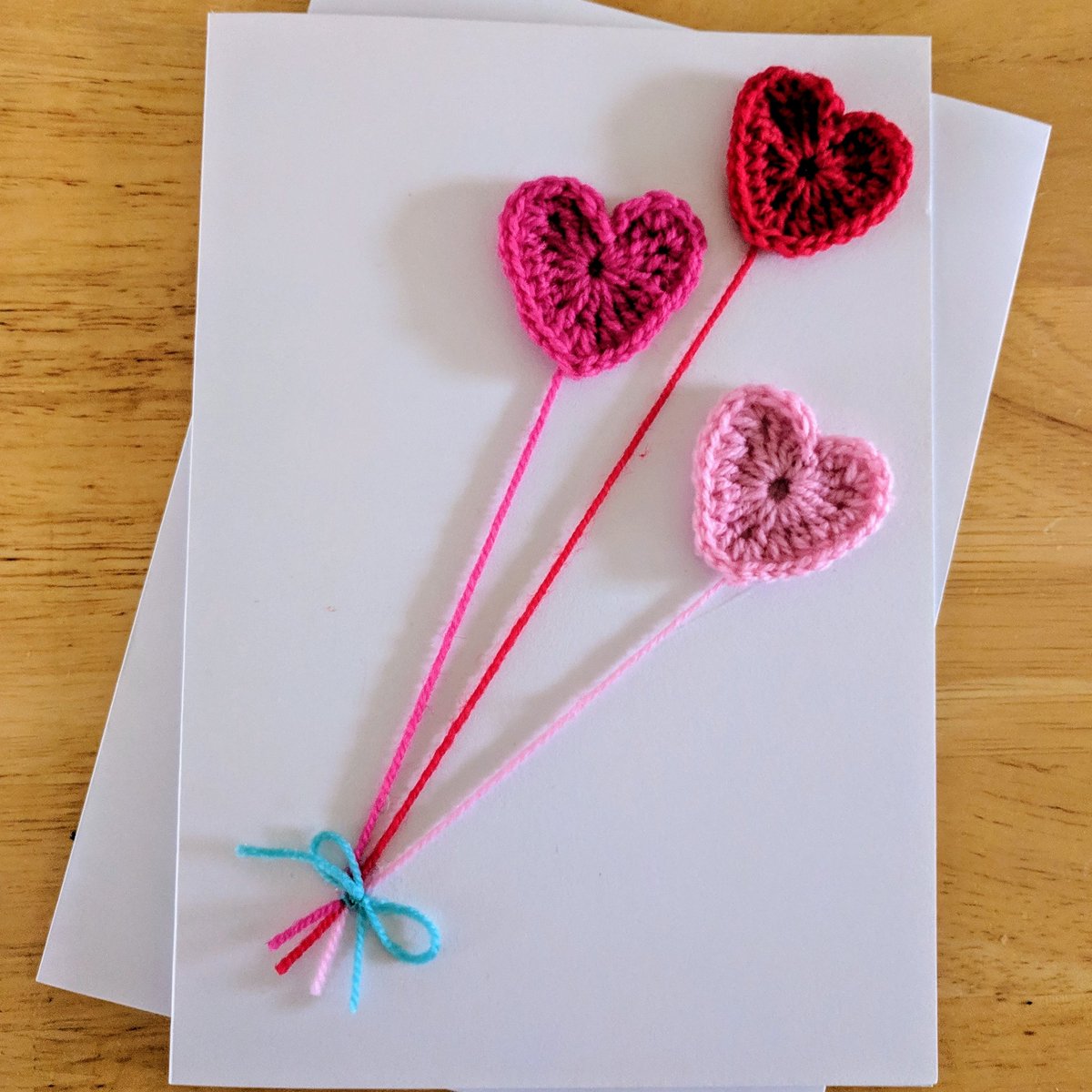 My crochet greetings card with hearts #handmadewithlove #makeitmindful #worldcraftweek <a href="/WorldCraftWeek/">World Craft Week</a>