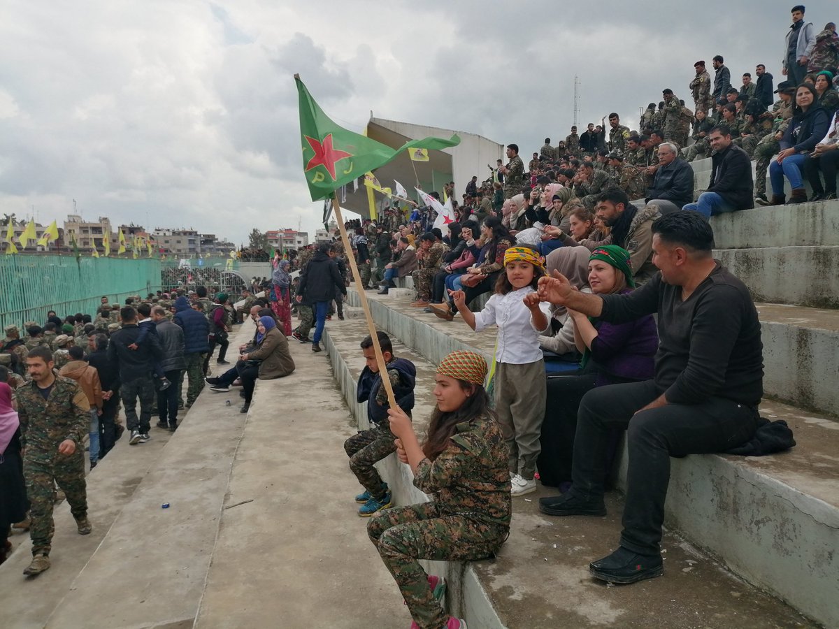 HishamArafatt's tweet photo. Kurdish forces #YPG #YPJ parade in #Qamishlo city, #ROJAVA on the occasion of victory over #IslamicState #ISIS #sdfdefeatedisis #Twitterkurds #Syria https://t.co/99UpifyjPe