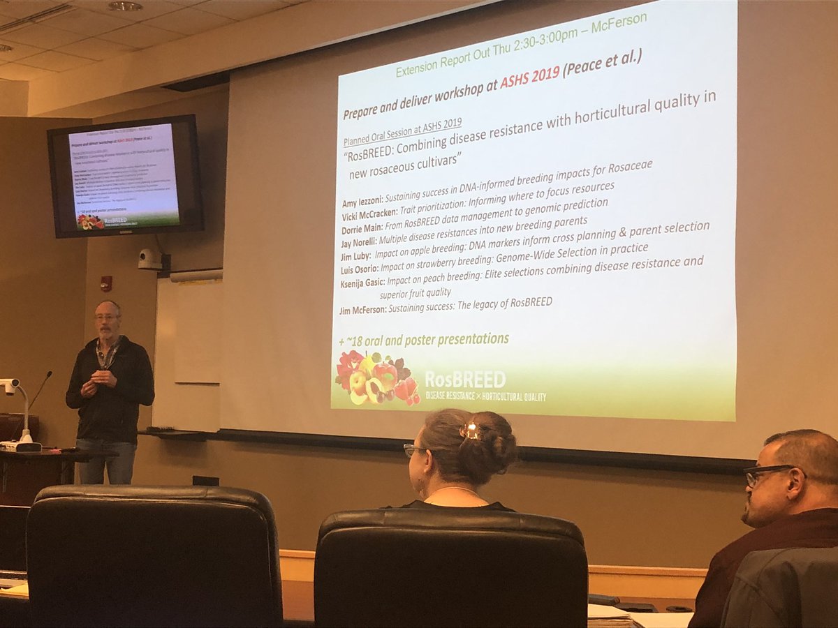<a href="/RosBREED/">RosBREED</a> Dr. McFerson taking the Extension message home!