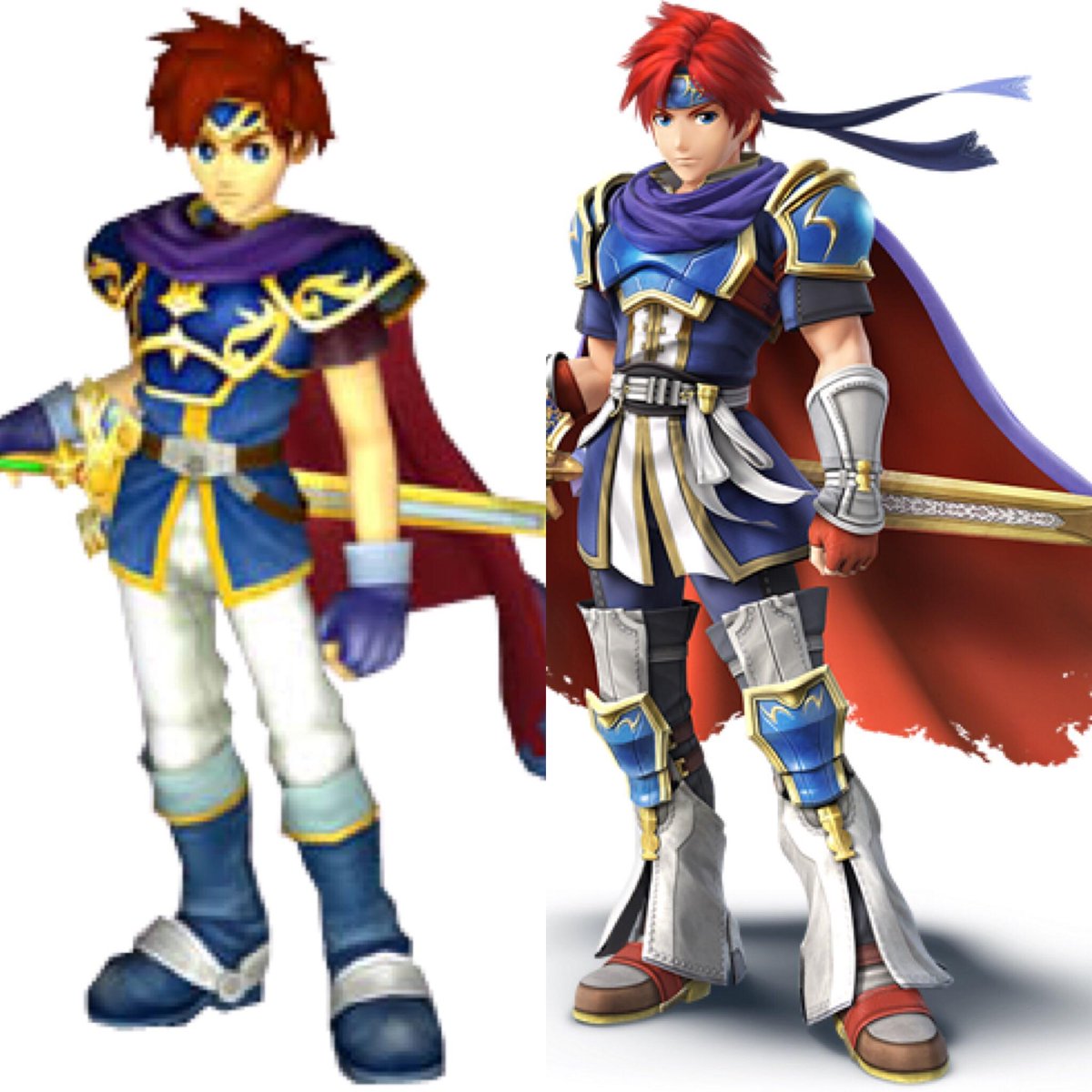 Thinking about Roy's glow up from Smash Bros Melee to Smash Bros for 3...