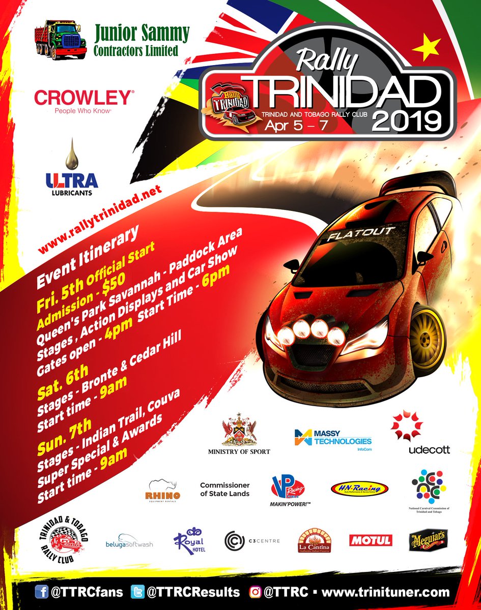 TTRCResults's tweet photo. Rally Trinidad 2019
Just over a week to go
#rallytrinidad #rallytrinidad2019 
#ttrcfans https://t.co/ILAjruByqX