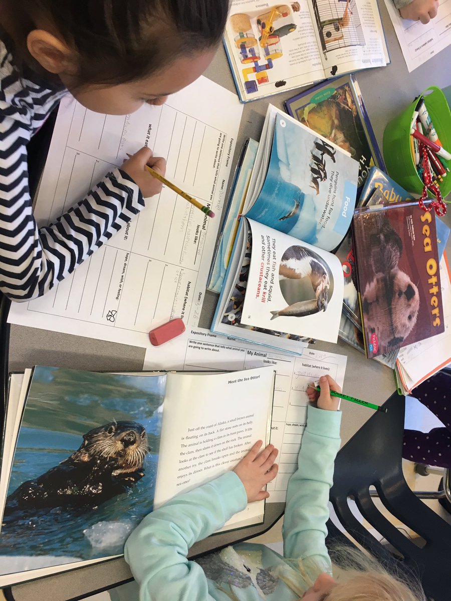 CPerrySTEM's tweet photo. First graders researching animal habitats in #1J! #STEM #Writingaboutscience @mtfennessy @STEM_LMS @LPS_Tremblay @SSS_KDwyer https://t.co/lPv1L4Zp2o