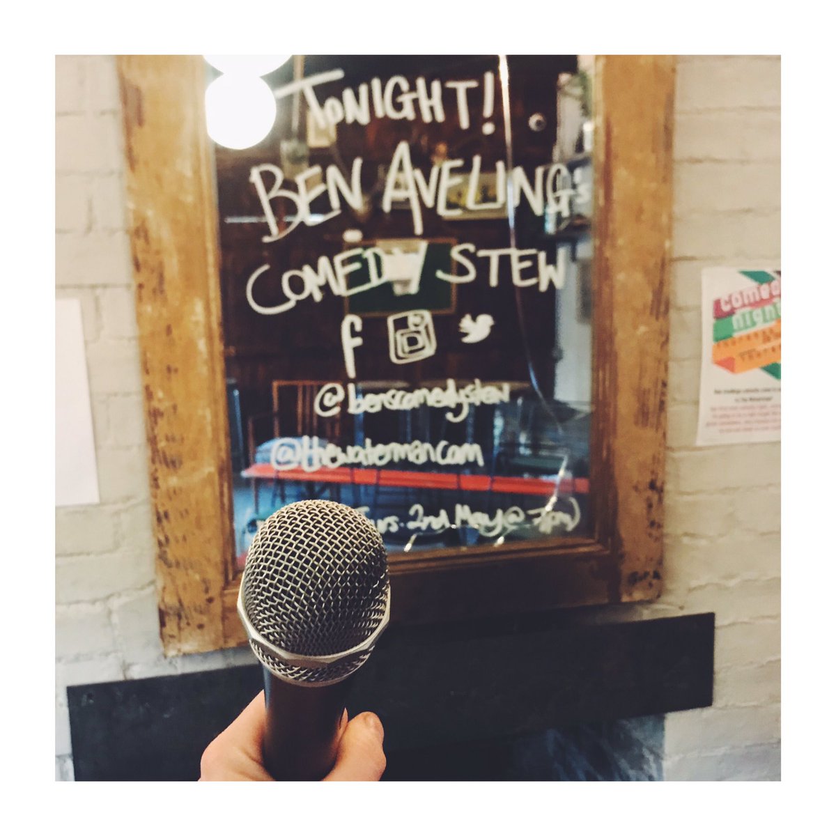 It’s finally time! <a href="/benjaminaveling/">Ben Aveling-</a> is with us tonight from 7pm along with some hilarious comedians, completely free! #benscomedystew