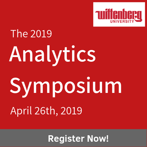 Witt_Analytics's tweet photo. Don't miss out on the chance to gain useful knowledge at the Wittenberg Analytics Symposium. SIGN UP HERE: https://t.co/u8oxE0GwfN https://t.co/gvQSnX3dAo