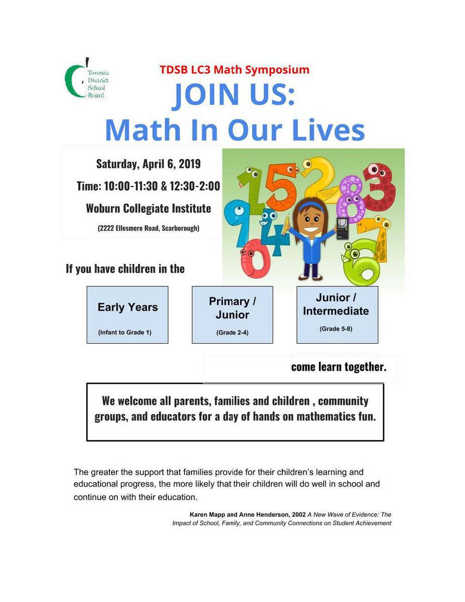 MsCSawh's tweet photo. Do you like 🍰? Bring your family and join me @LC3_TDSB's Math Symposium on April 6th.  We'll learn how math and cake go together. You'll get to have your 🎂 and eat it too! https://t.co/Fox2VaXqfd
