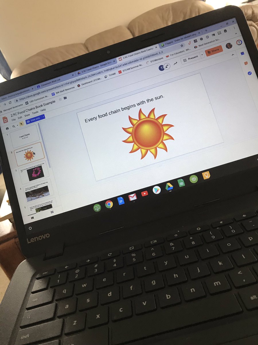MonicaBega's tweet photo. Learning about food chains! Doing some writing and using @GoogleForEdu Slides to create their own food chain book! @NatWilliamsElem @LubbockDL @LubbockDL @LubSci #bemorewildcat #bemoretechy #bemorecomposing https://t.co/GRKxA0L2xj
