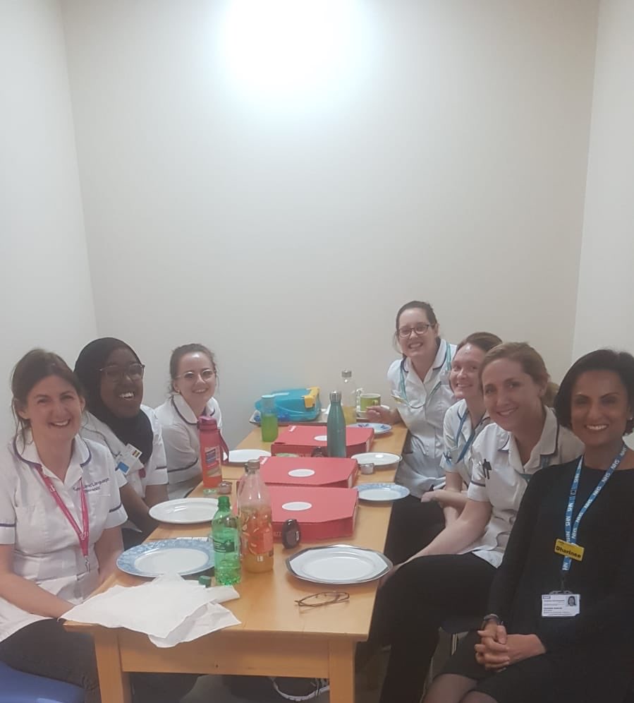 LGTSALT's tweet photo. It’s been a two day farewell party for our beloved band 6, Lucy, who is off on maternity leave today! Yesterday we had a special team lunch with pizza for all! #RegularDiet #HighRiskFoods #Crust #LatersLucy https://t.co/2o9x3pPnNt