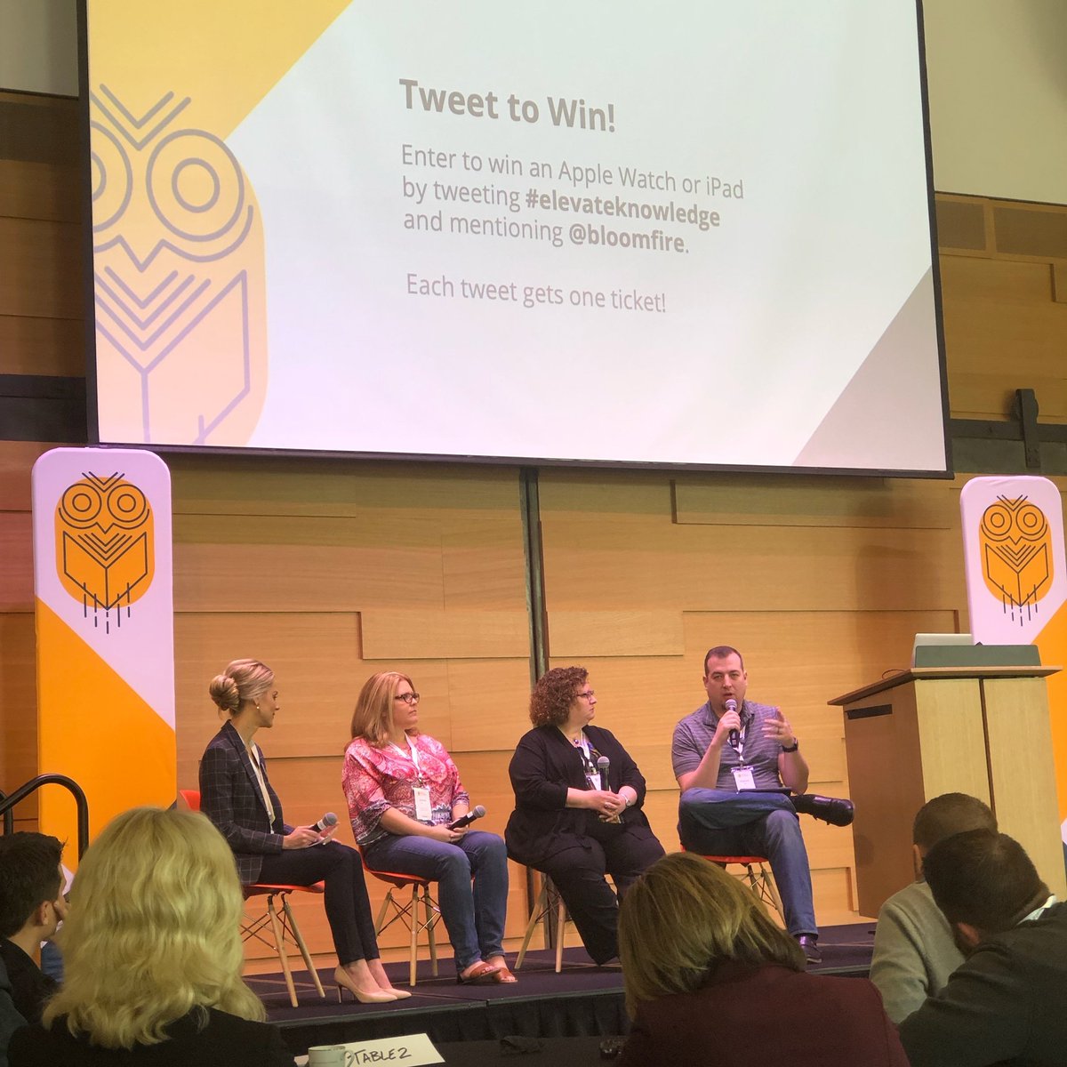 AccountingDept's tweet photo. Our very own rockstar, Jennie Hoffman was a panelist for #elevateknowledge to speak about how we implemented @bloomfire, all that we learned and what we would have done differently! #growthmindset #wedontdomiscellaneous #bookkeeping #accounting https://t.co/sI8a7tcBpM