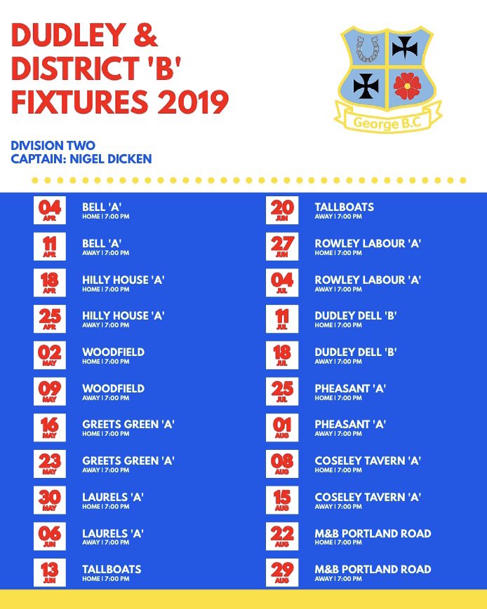 thegeorgebc's tweet photo. Dudley League Fixtures 2019 https://t.co/MR8HmQ87DI